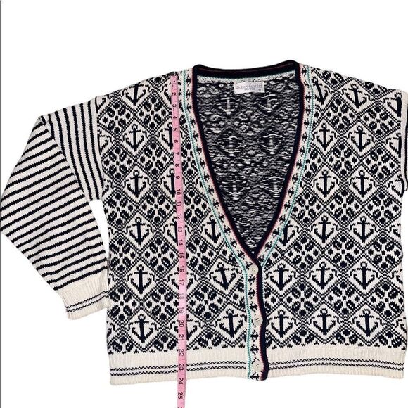 Vintage Robert Scott 100% Cotton Nautical Themed Cardigan - Picture 10 of 11